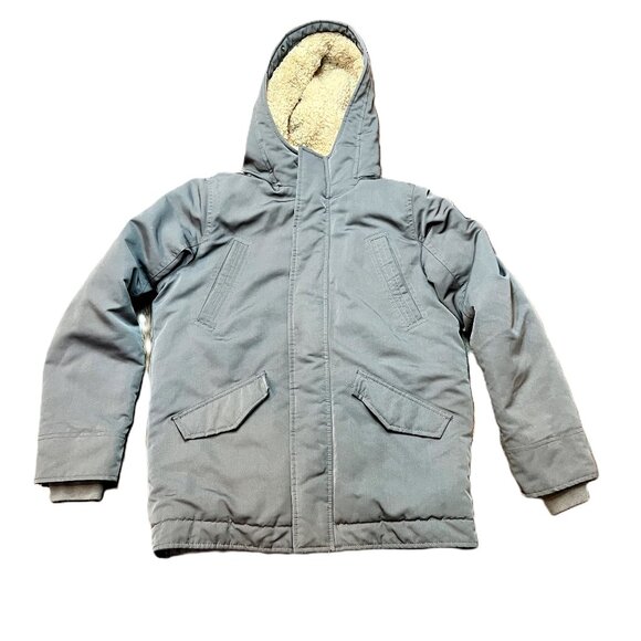 Abercrombie Kids 13/14 Sherpa Lined Winter Jacket Parka Hooded Coat FUR MISSING